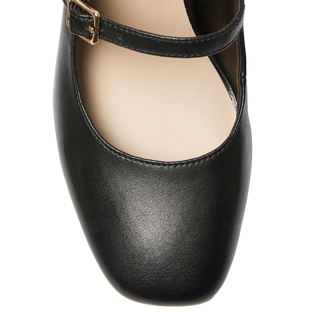 Roslyn Heel in Black Leather