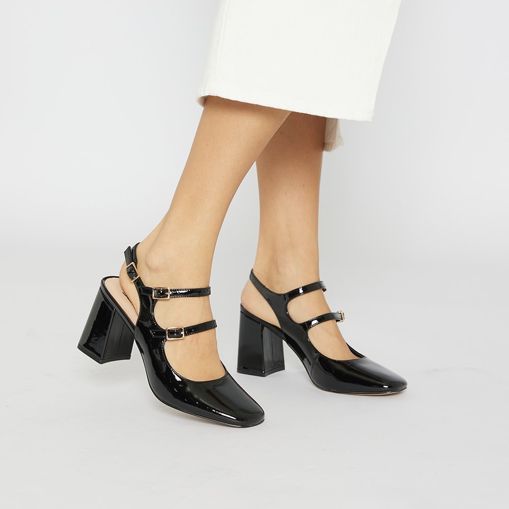 Roslyn Heel in Black Patent