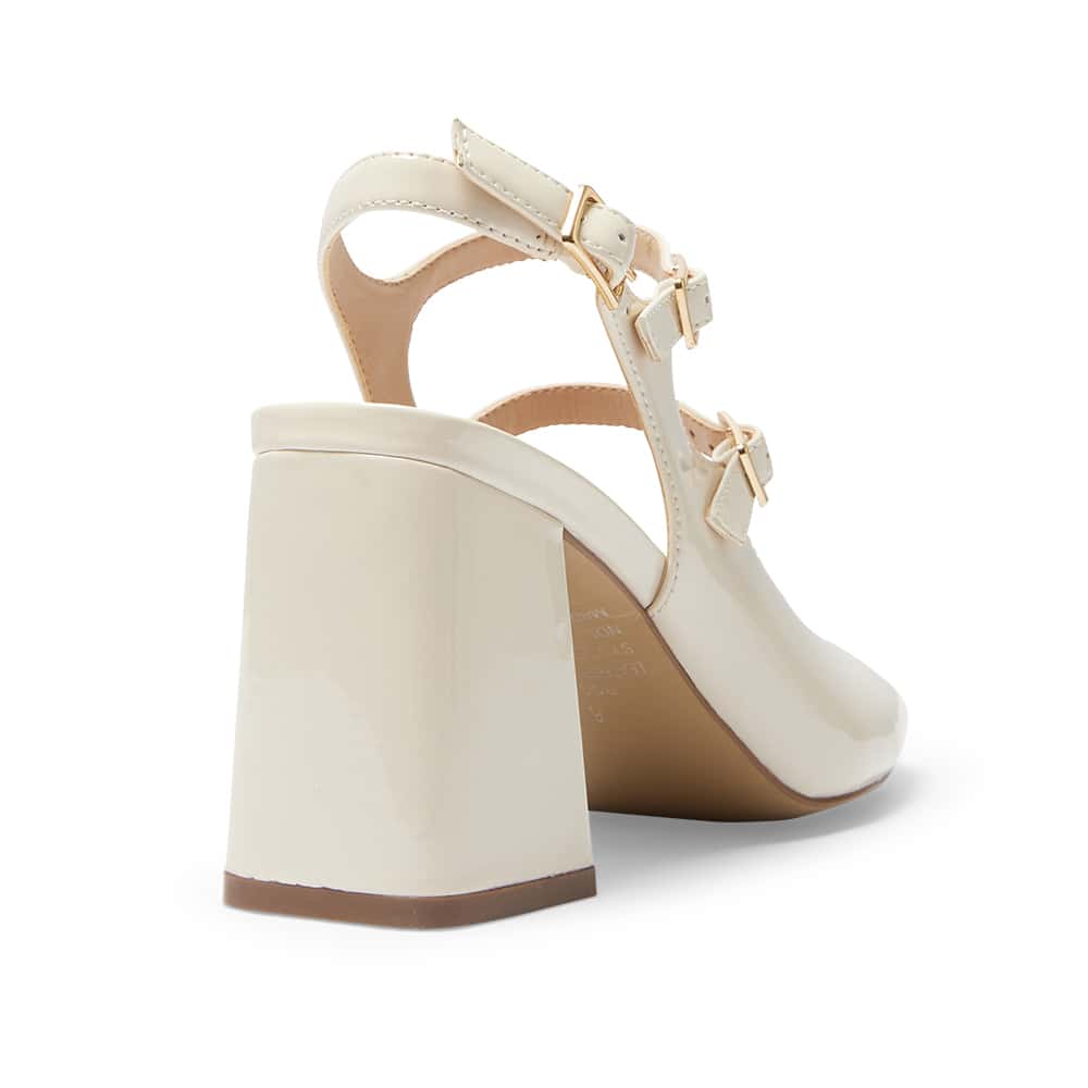 Roslyn Heel in Bone Patent