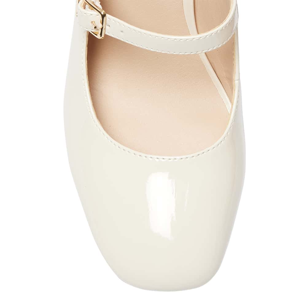 Roslyn Heel in Bone Patent