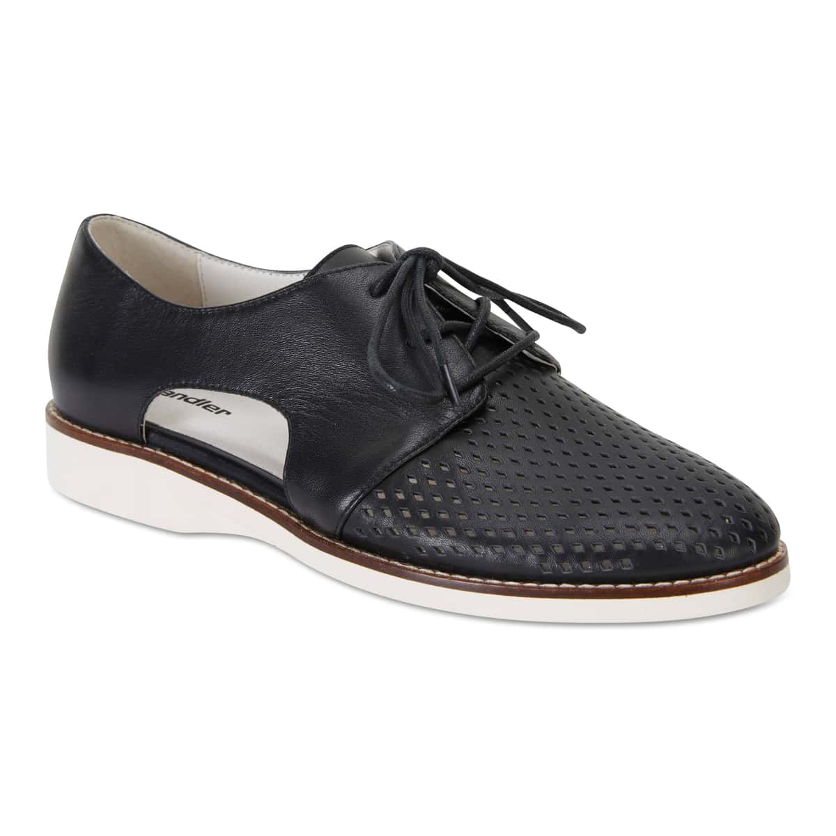 Sharon Brogue in Black Leather