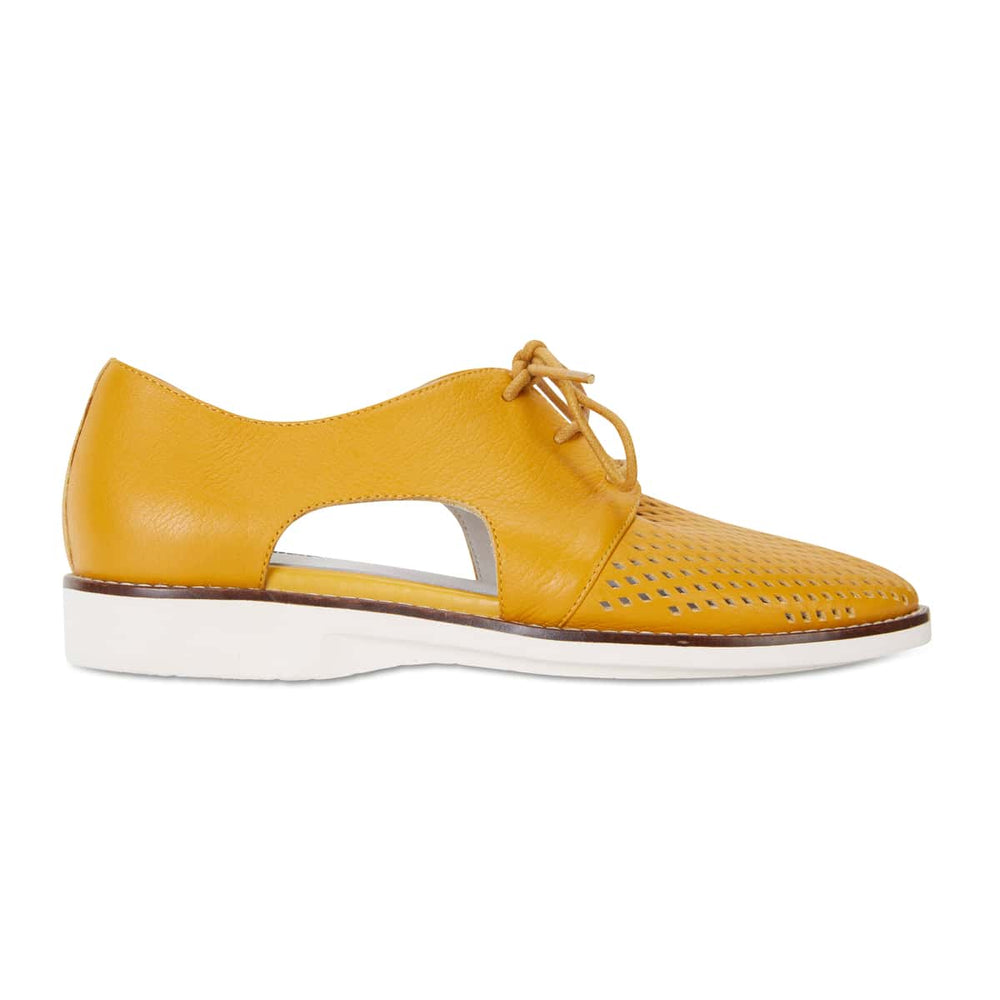 Sharon Brogue in Mustard Leather