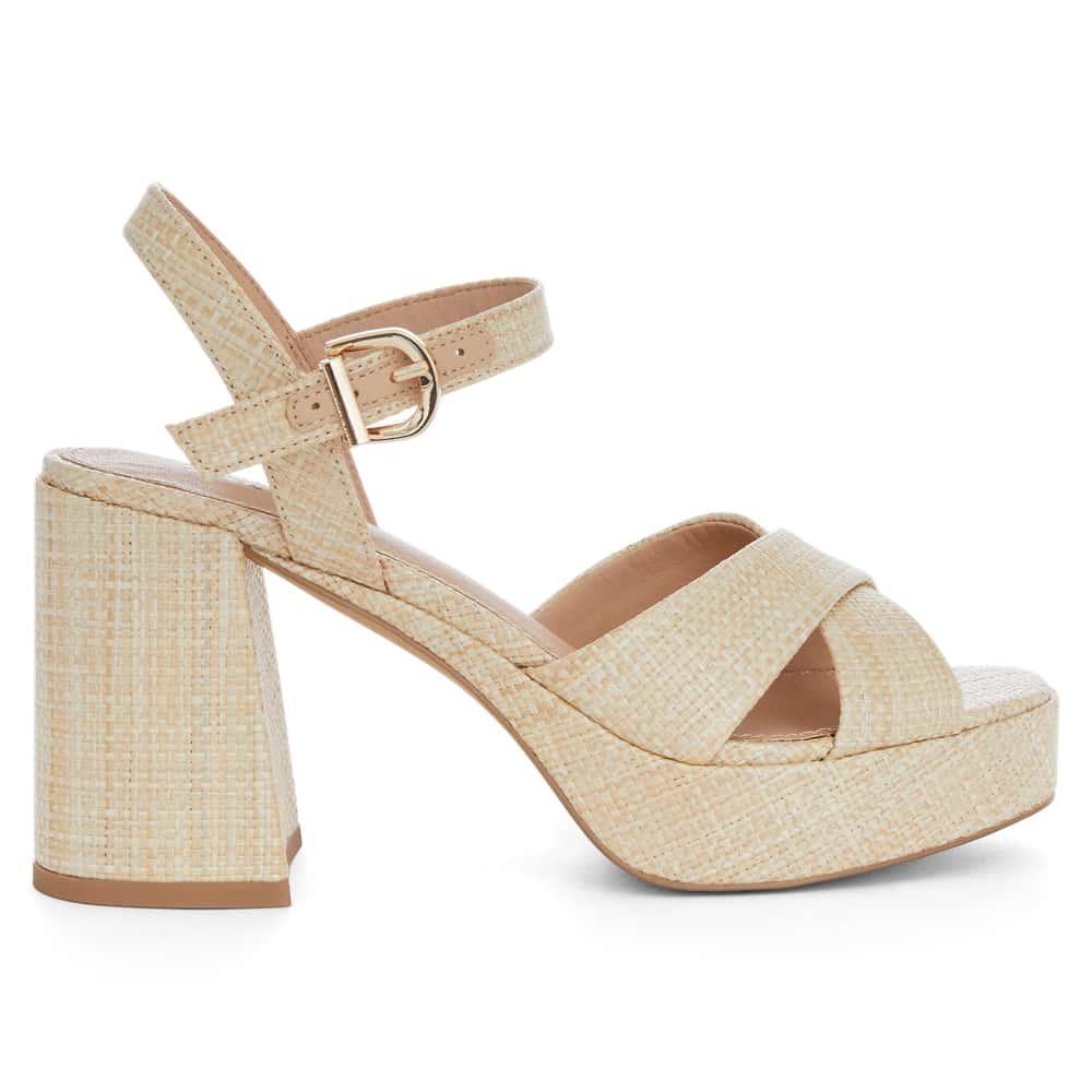 Sienna Heel in Natural Raffia