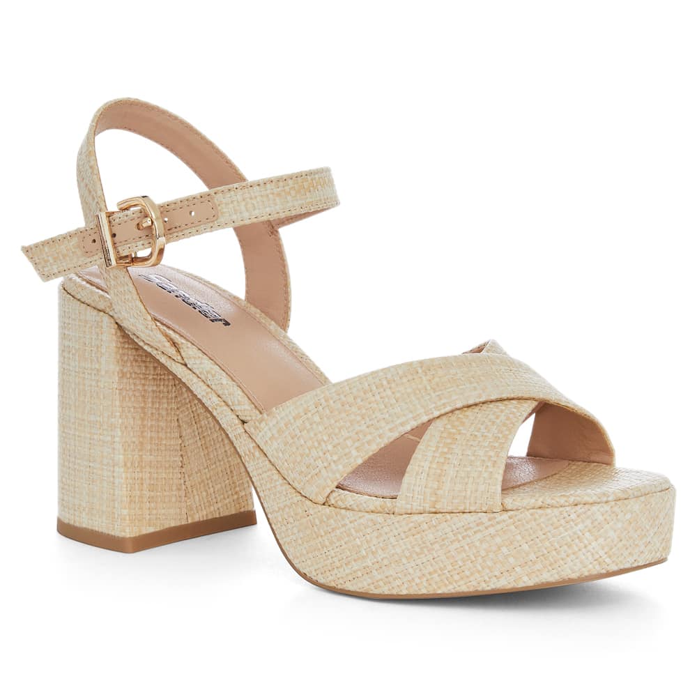 Sienna Heel in Natural Raffia