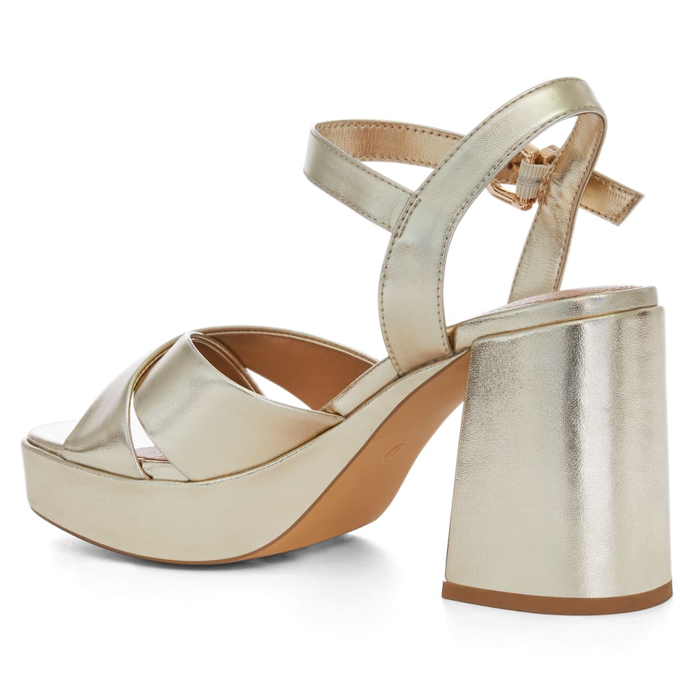 Sienna Heel in Soft Gold Smooth