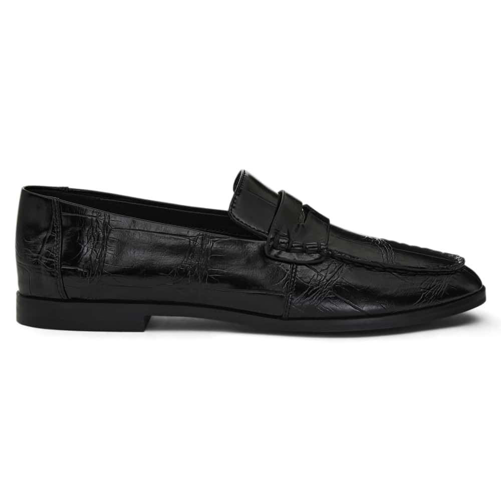 Spartan Loafer in Black Croc