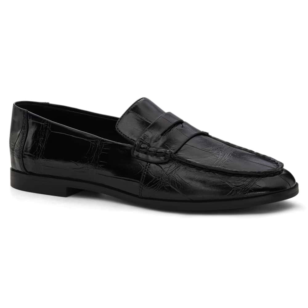 Spartan Loafer in Black Croc