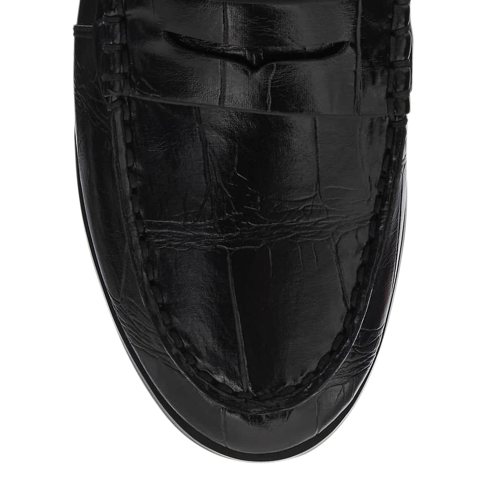 Spartan Loafer in Black Croc