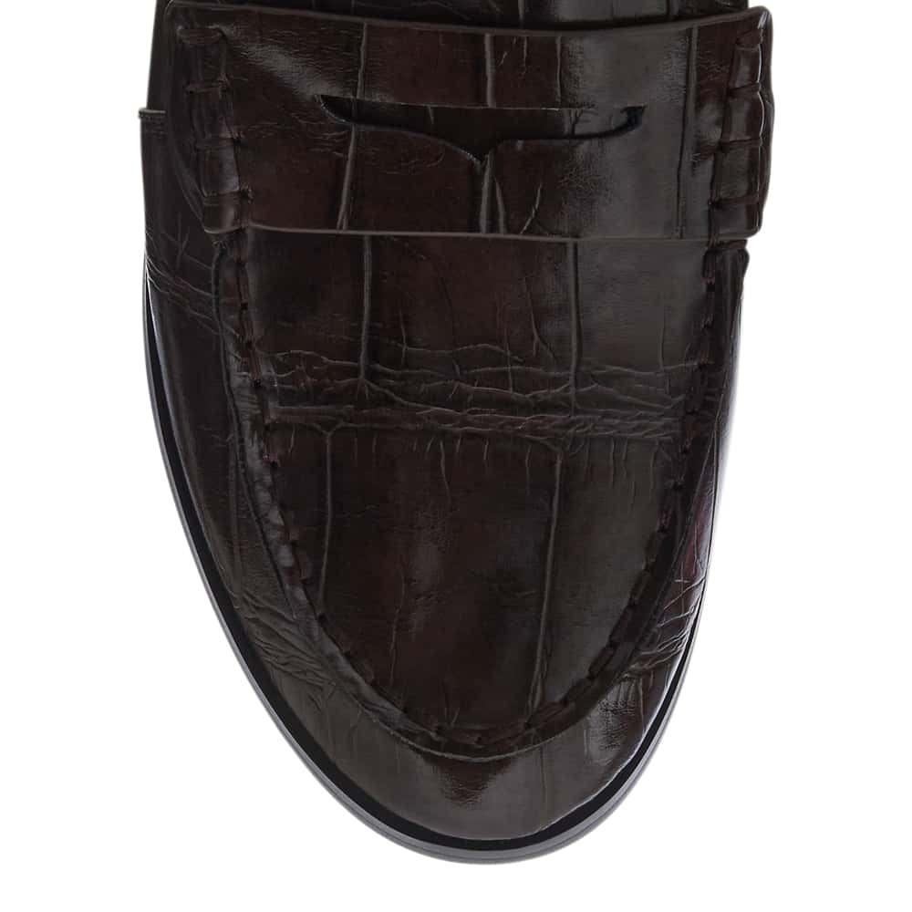 Spartan Loafer in Chocolate Croc Croc