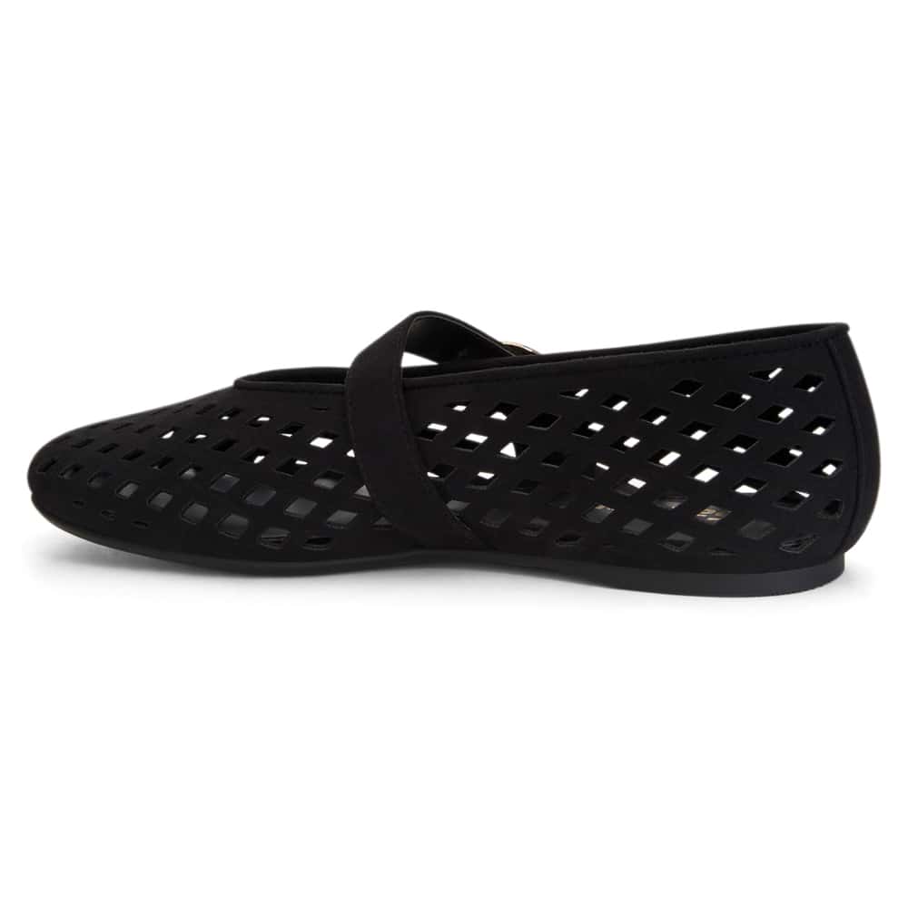 Tegan Ballet Flat in Black Micro