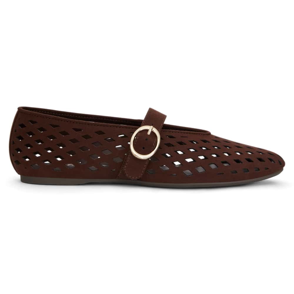 Tegan Ballet Flat in Chocolate  Micro