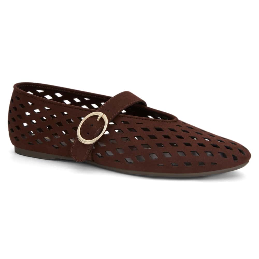 Tegan Ballet Flat in Chocolate  Micro