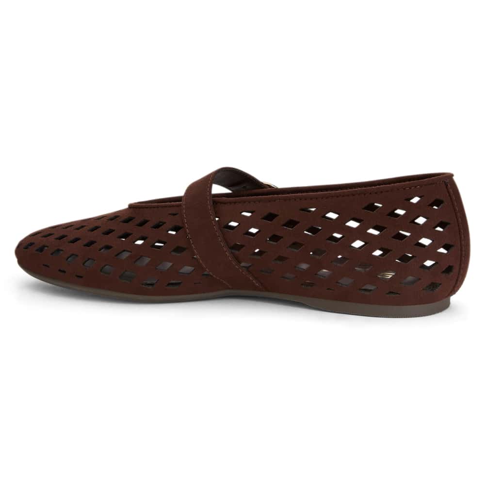 Tegan Ballet Flat in Chocolate  Micro