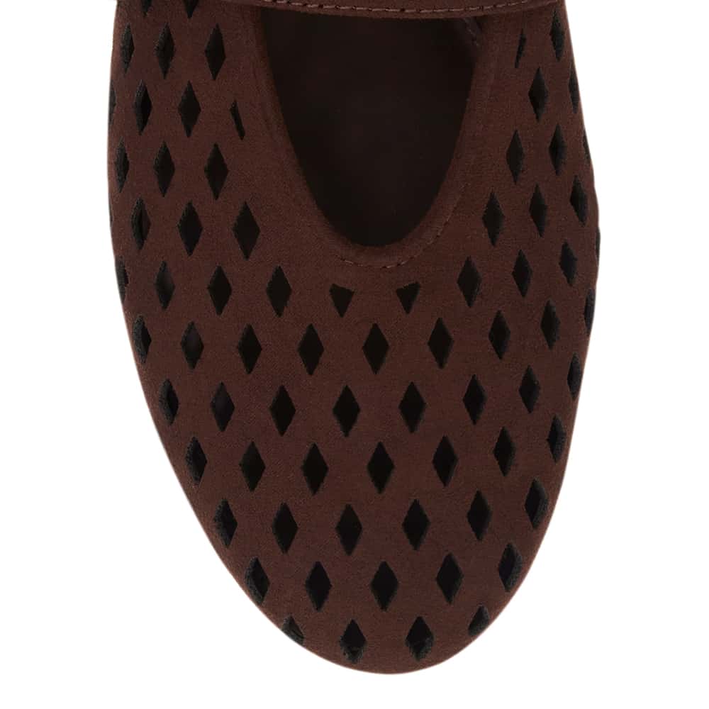 Tegan Ballet Flat in Chocolate  Micro
