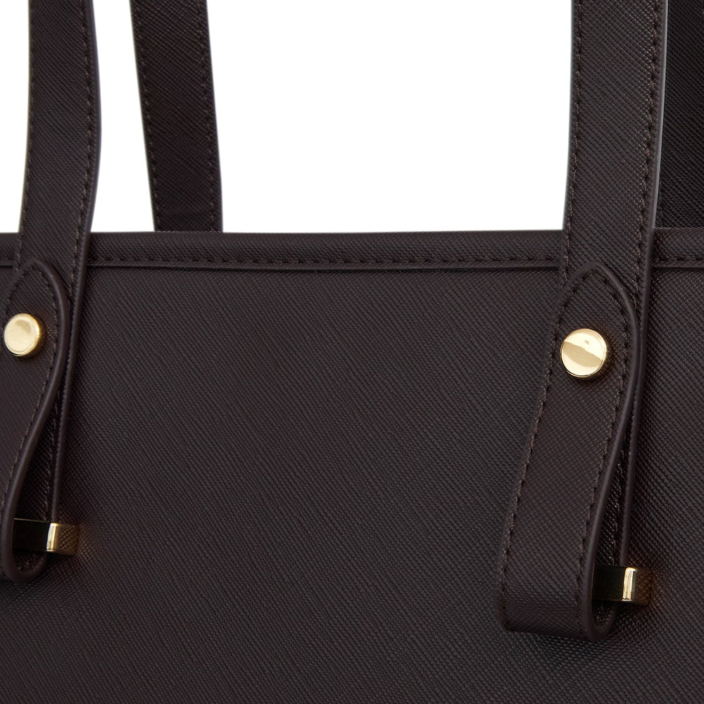 Vectra Tote in Chocolate Saffiano