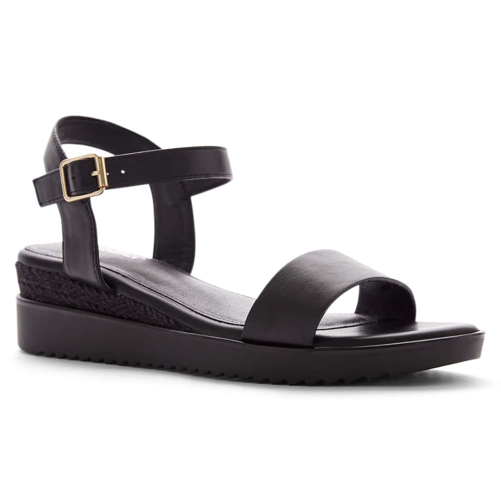 Verona Wedge in Black On Black