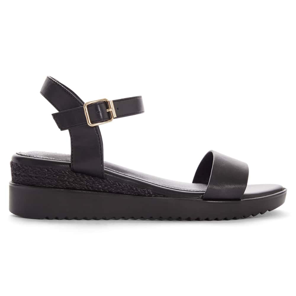 Verona Wedge in Black On Black