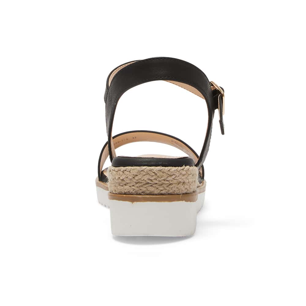 Verona Wedge in Black Smooth
