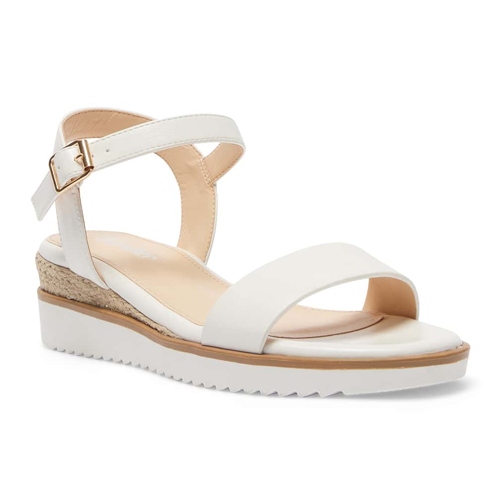 Smooth Wedge Racer Verona Wedge in White Smooth