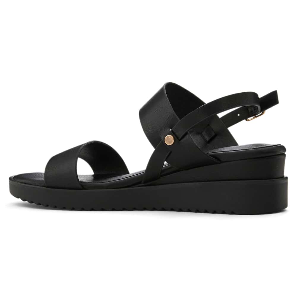 Vespa Wedge in Black Smooth