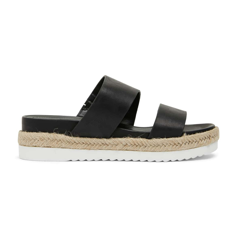 Wagon Espadrille in Black Smooth