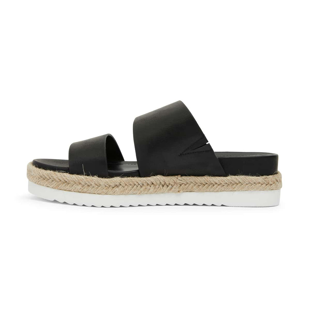 Wagon Espadrille in Black Smooth