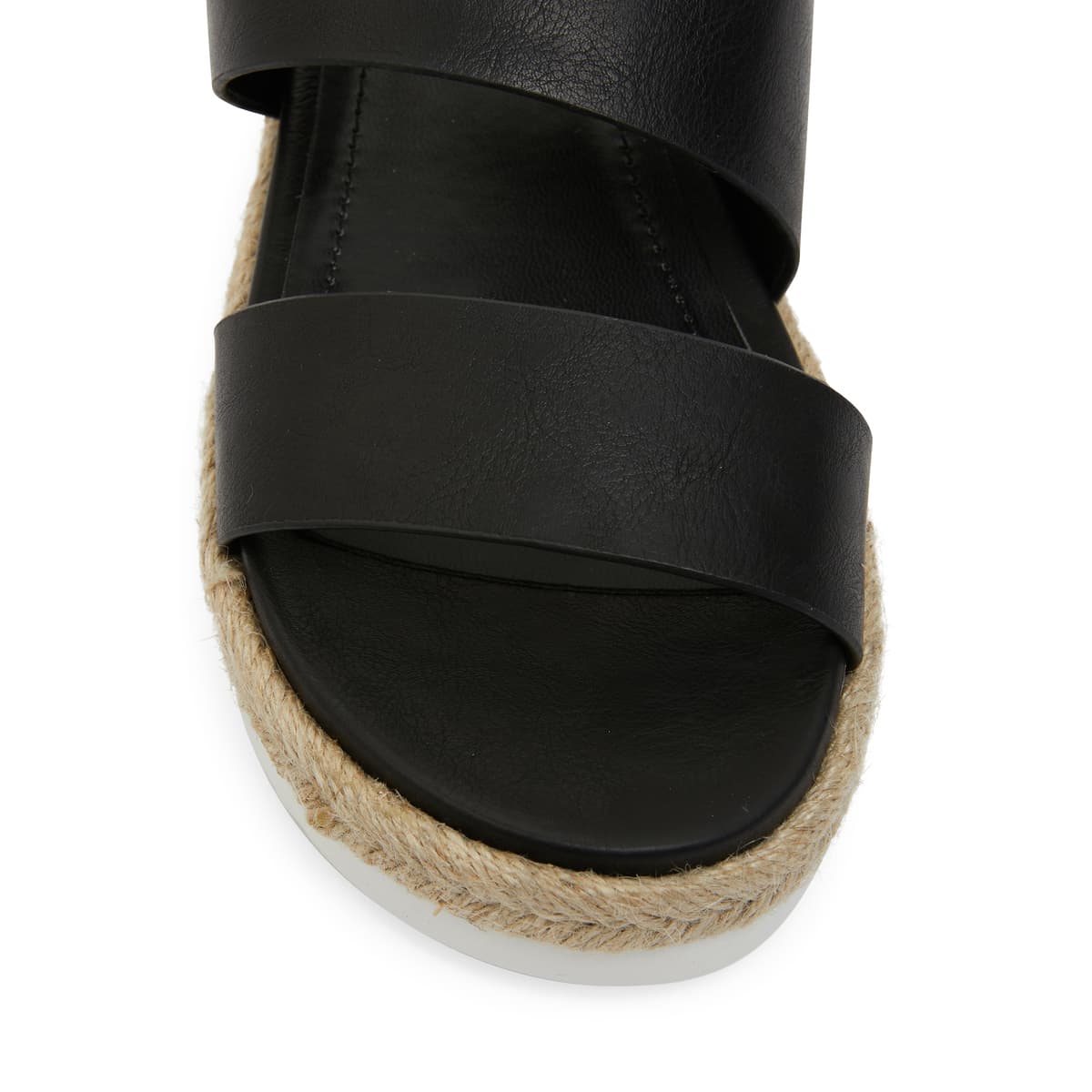 Wagon Espadrille in Black Smooth