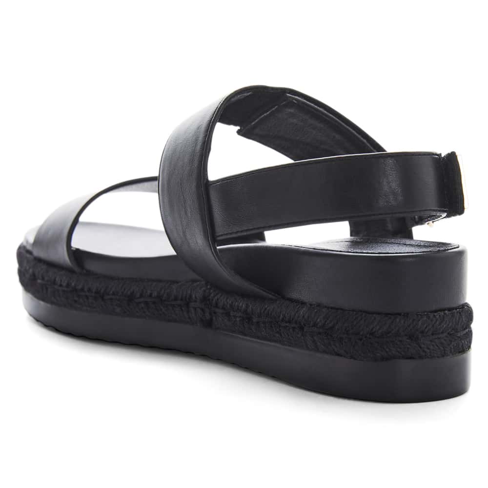 Warner Sandal in Black On Black