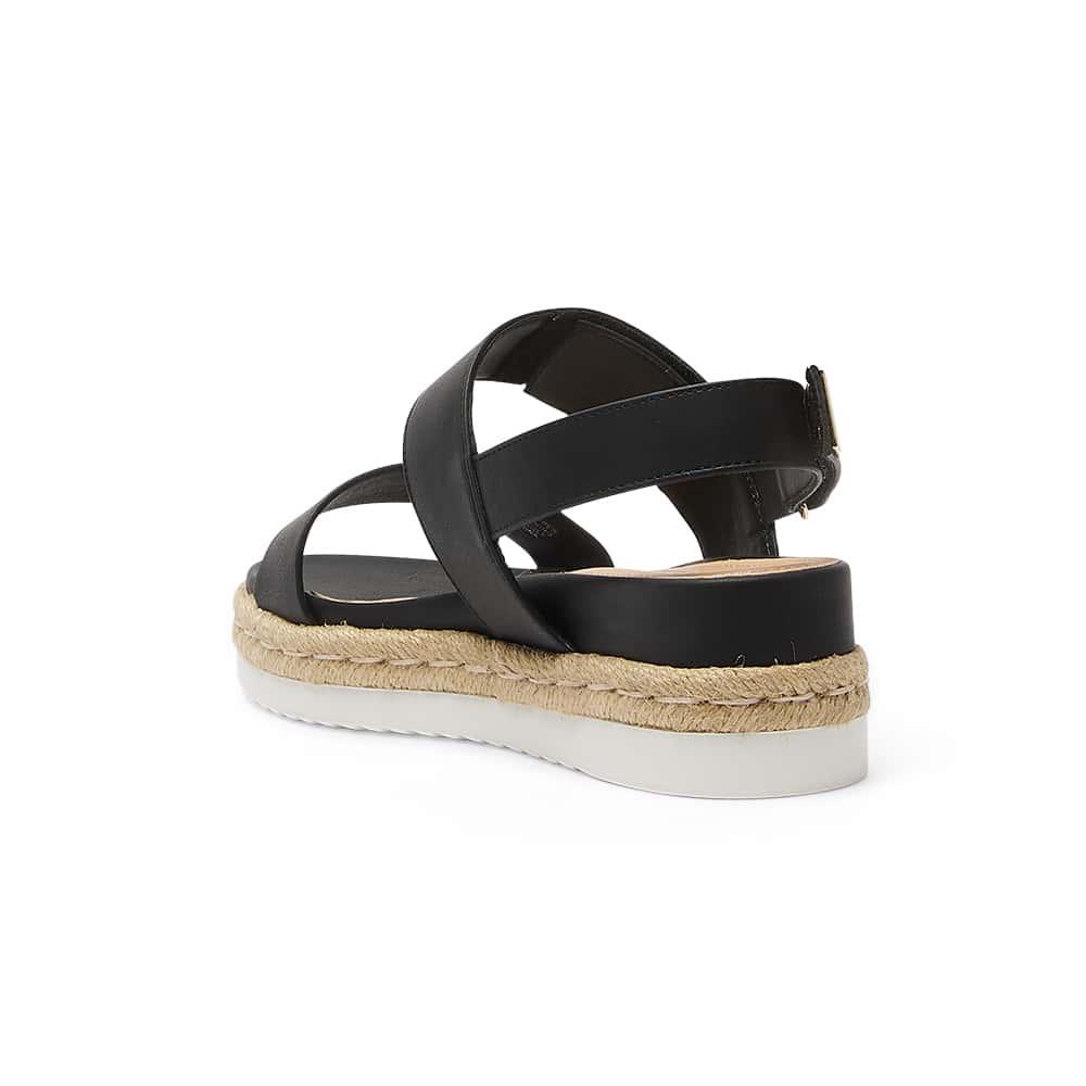 Warner Sandal in Black Smooth