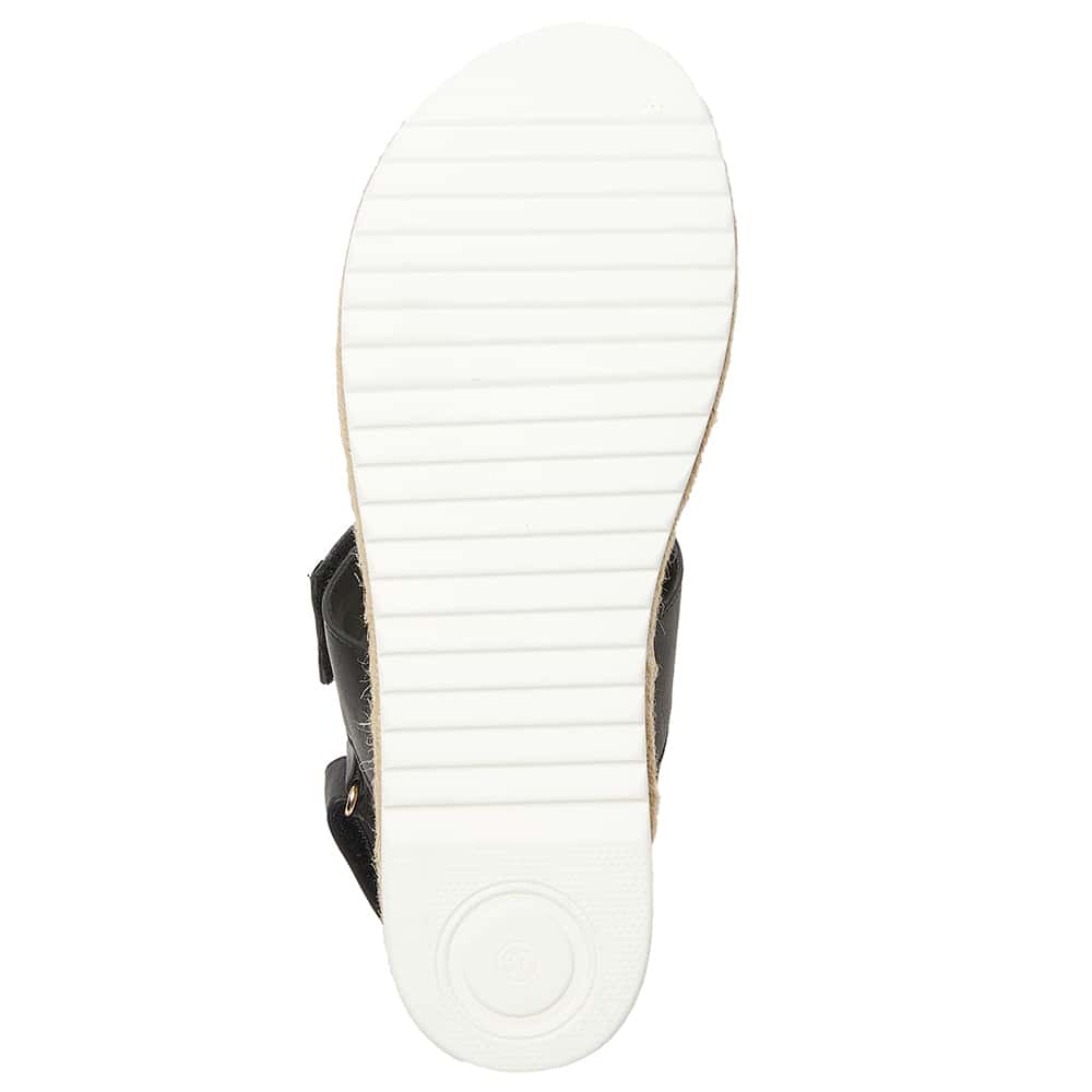 Warner Sandal in Black Smooth