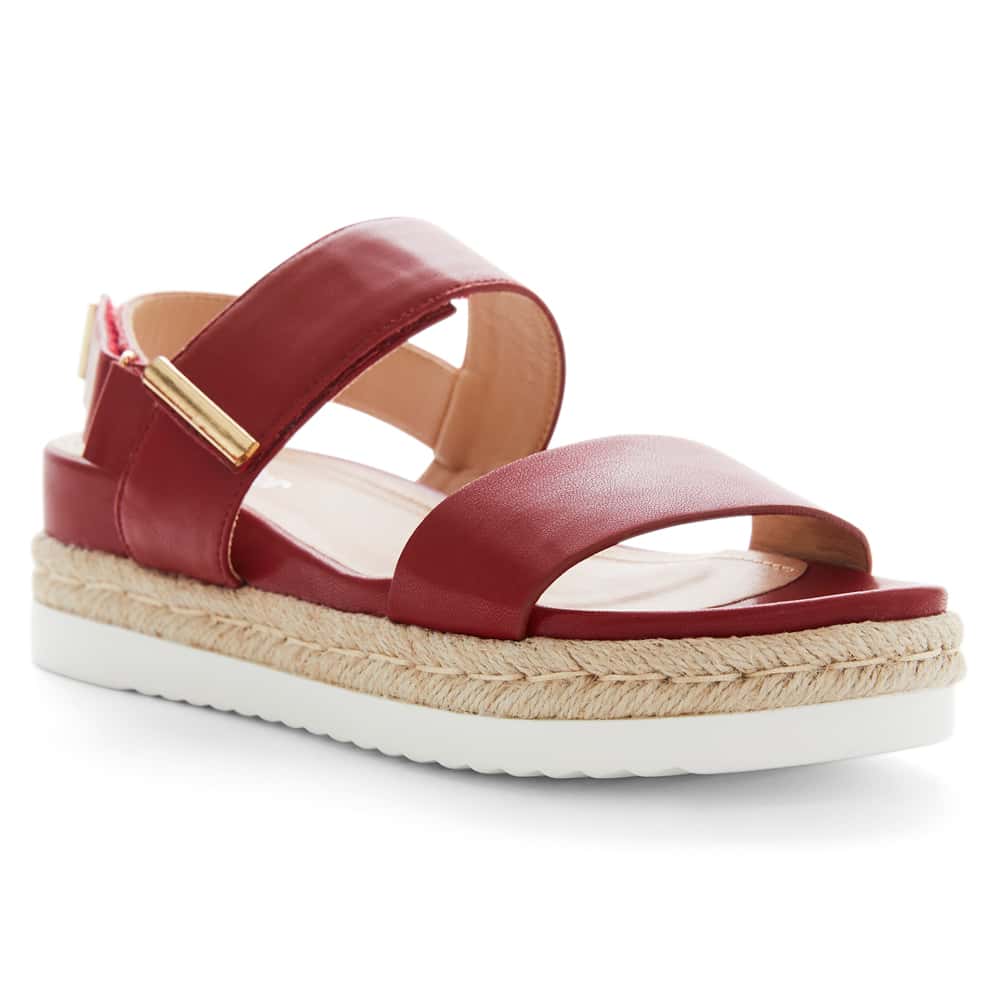 Warner Sandal in Red Raffia