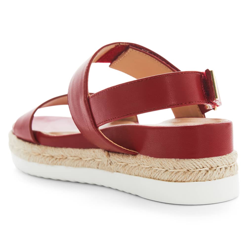 Warner Sandal in Red Raffia