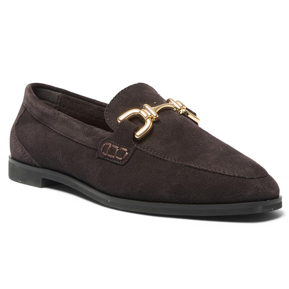 Zanna Loafer in Chocolate Suede Suede