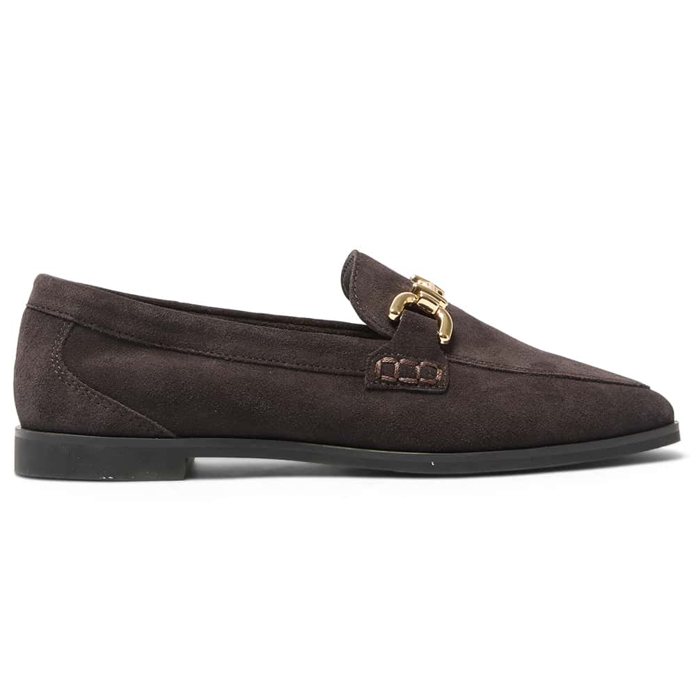 Zanna Loafer in Chocolate Suede Suede