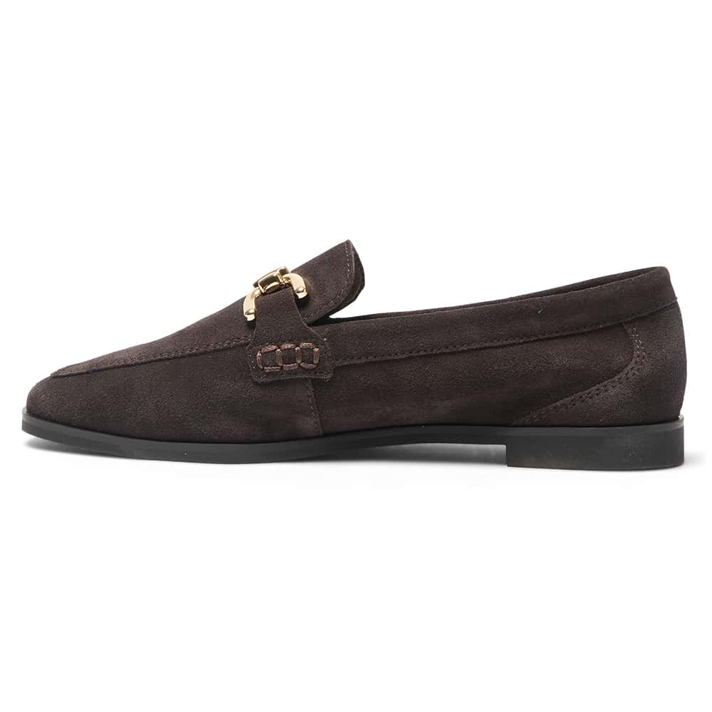 Zanna Loafer in Chocolate Suede Suede