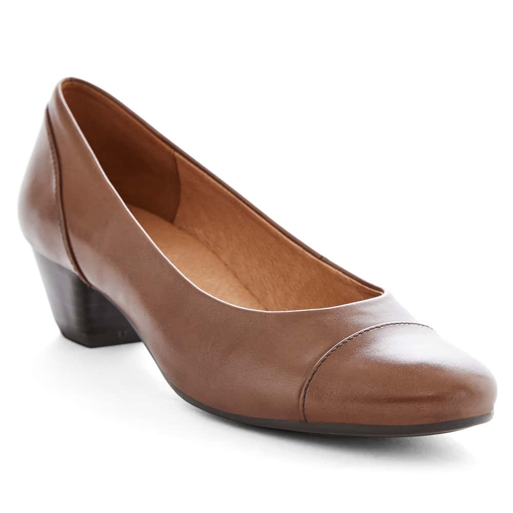 Acton Heel in Brown Leather