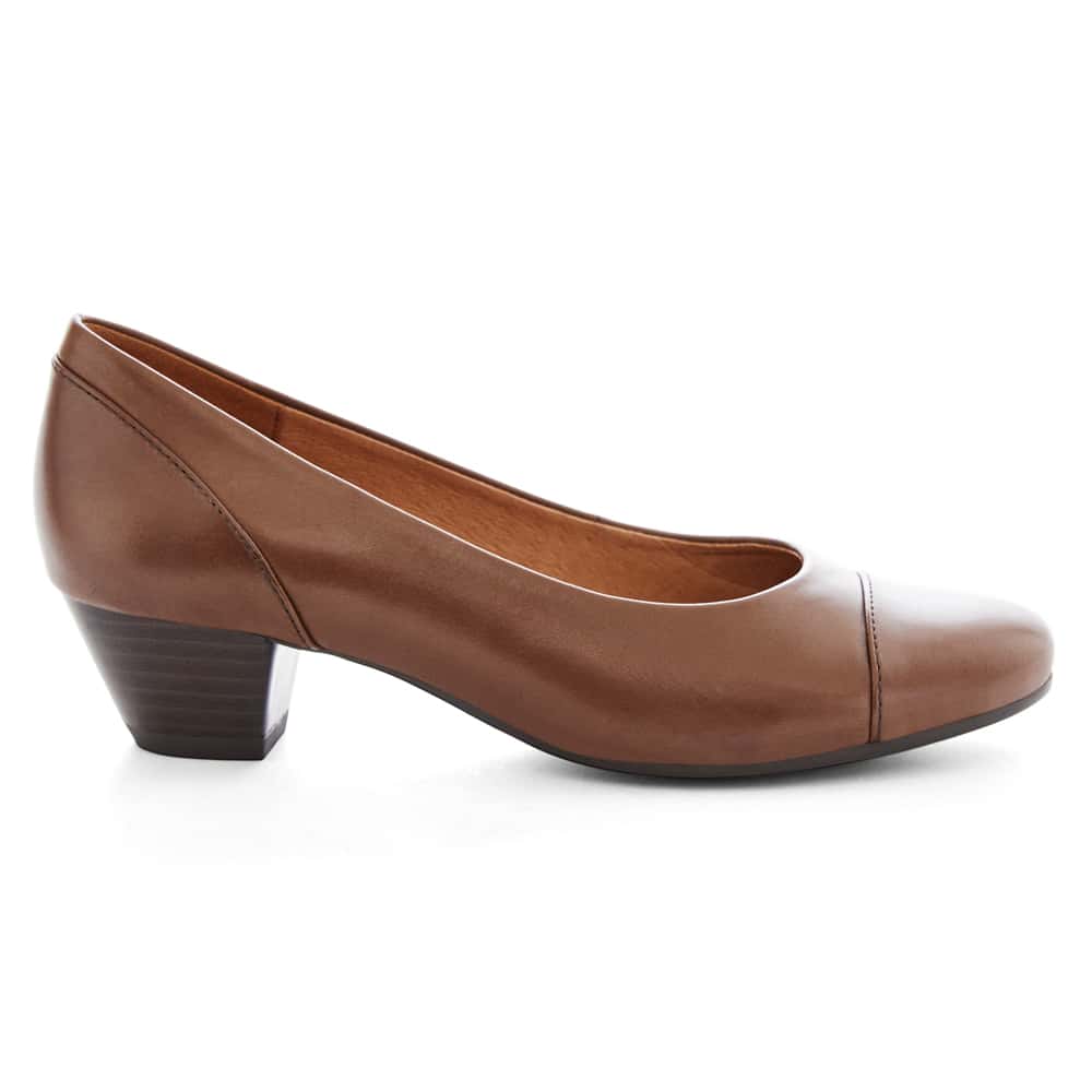 Acton Heel in Brown Leather
