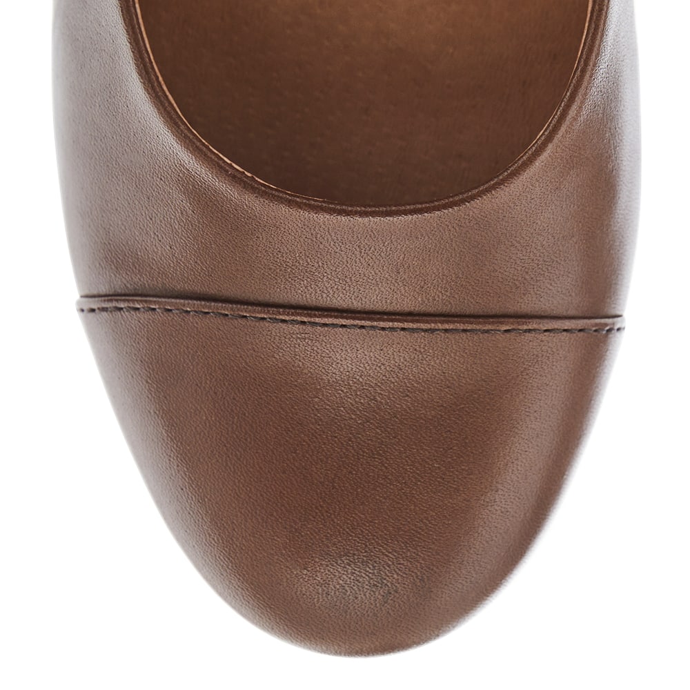 Acton Heel in Brown Leather
