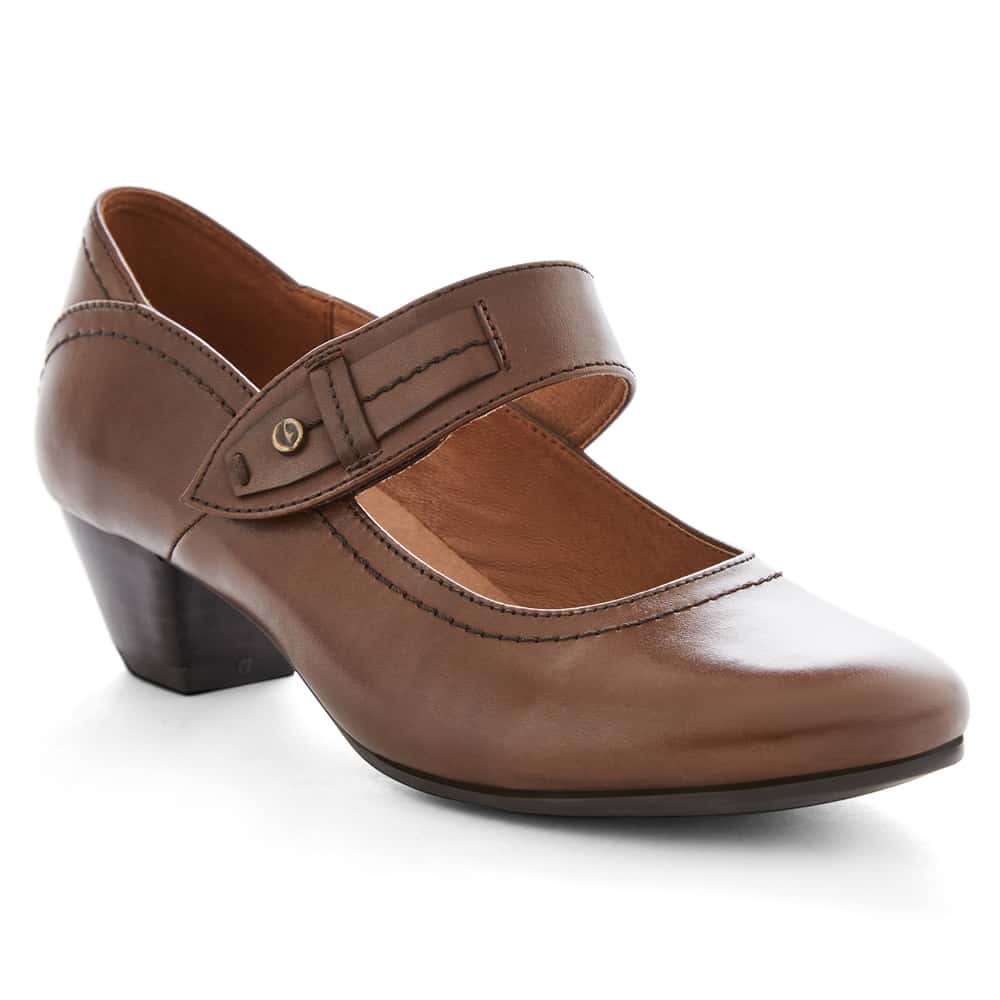 Appeal Heel in Brown Leather