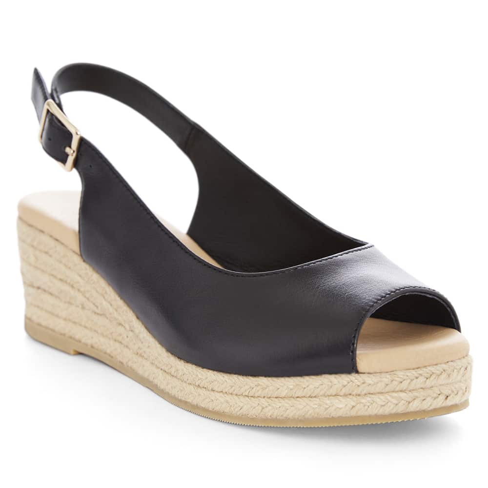 Belmont Espadrille in Black Raffia