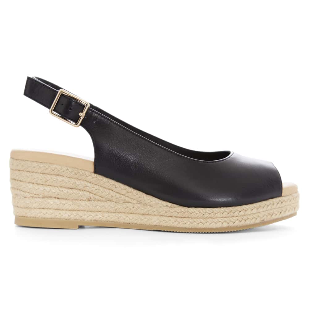 Belmont Espadrille in Black Raffia