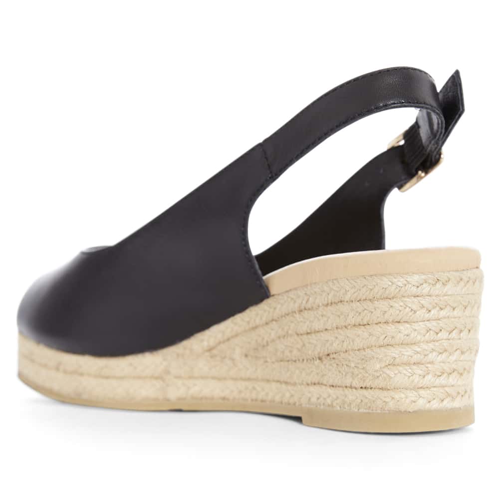 Belmont Espadrille in Black Raffia