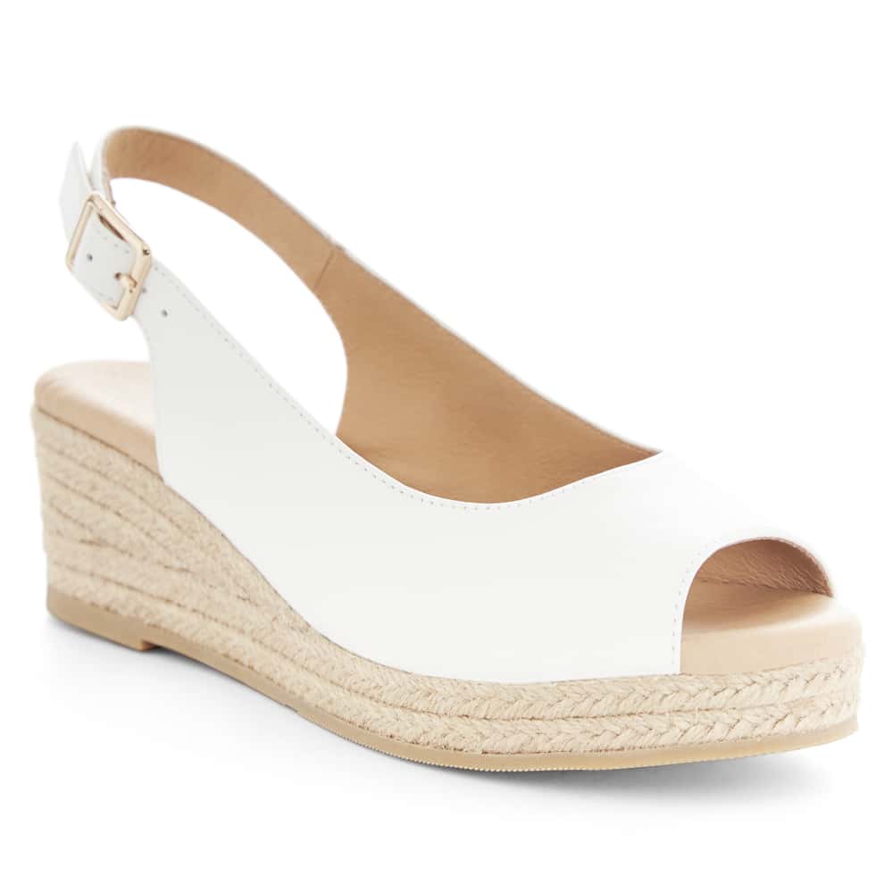 Belmont Espadrille in White Leather