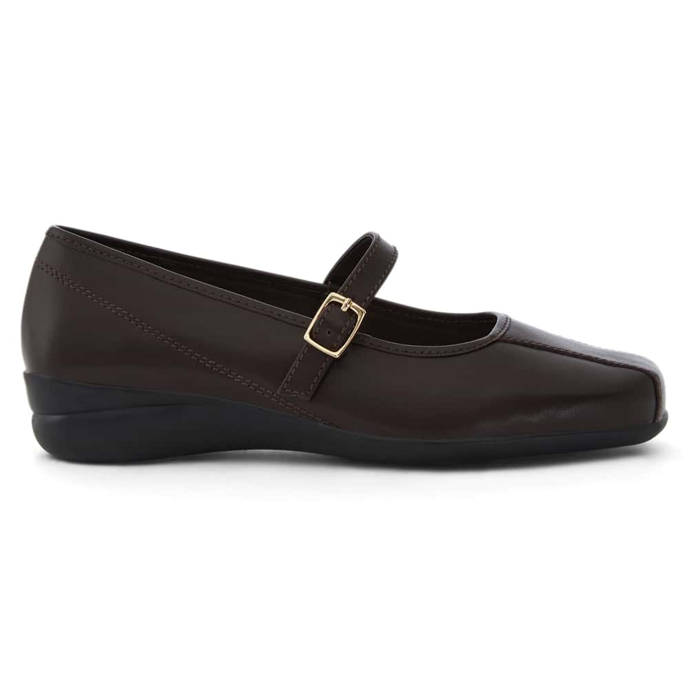 Brianna Ballet Flat in Chocolate  Leather
