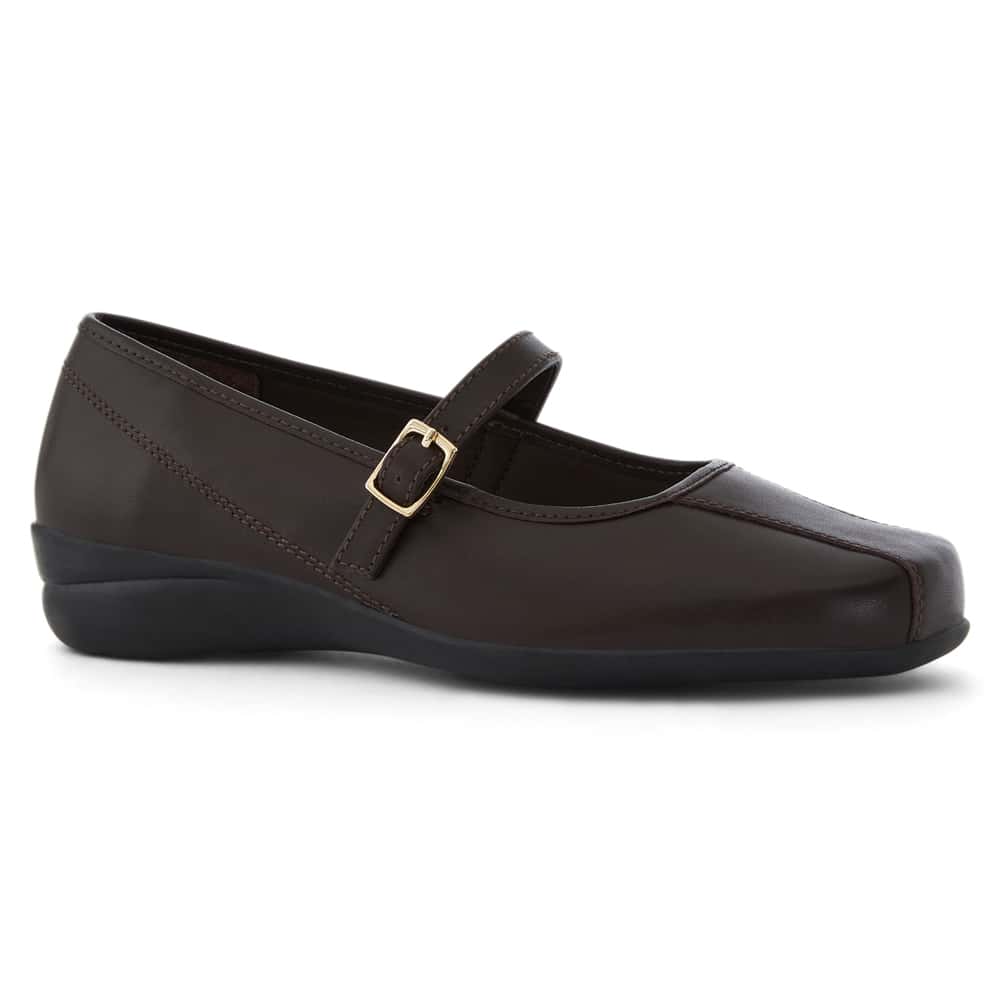 Brianna Ballet Flat in Chocolate  Leather