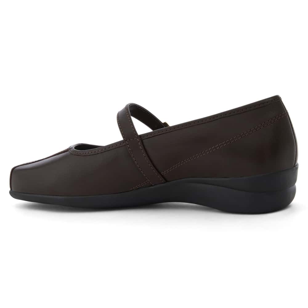 Brianna Ballet Flat in Chocolate  Leather