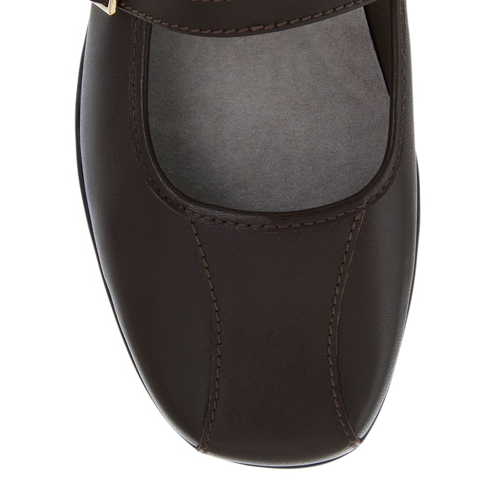 Brianna Ballet Flat in Chocolate  Leather