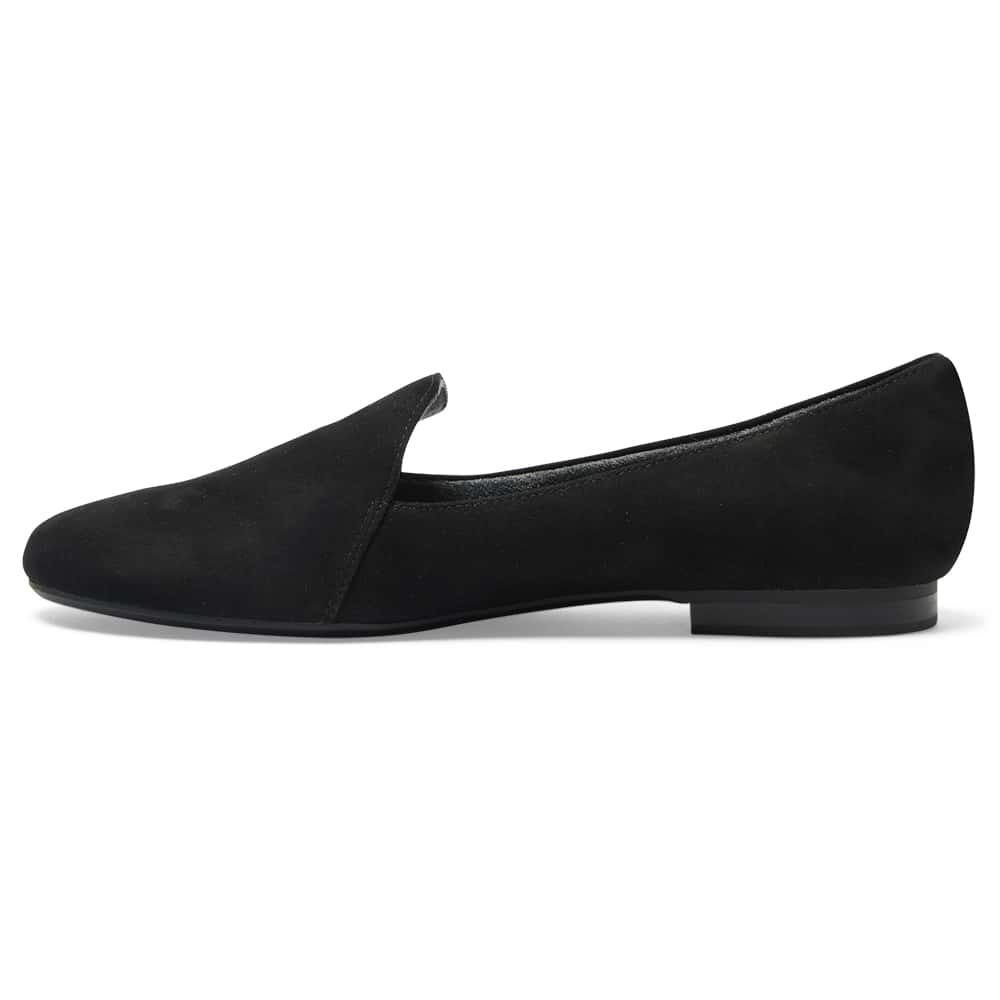 Castle Flat in Black Suede