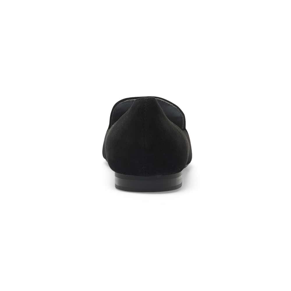 Castle Flat in Black Suede