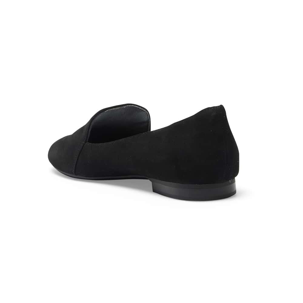 Castle Flat in Black Suede